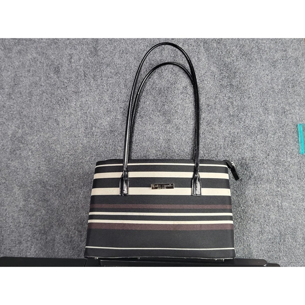 Kate Spade New York Striped Tote Bag Satchel Handbag Purse‎ Designer Work Office